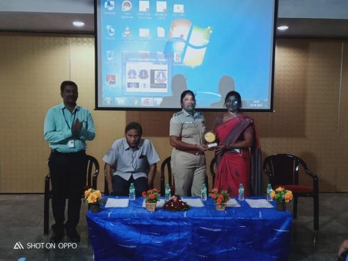 Honoring the Chief Guest Mrs. P.Kavitha -Inspector of Police- Thirupapuliyur